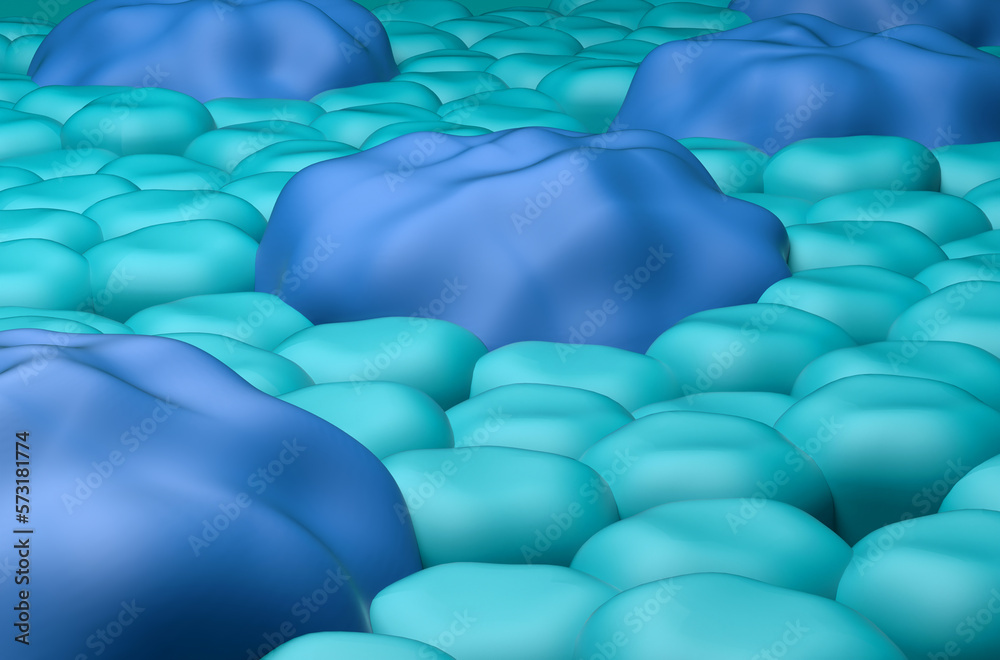 Obraz premium Retina surface (cones and rods) in the human eye – closeup view 3d illustration