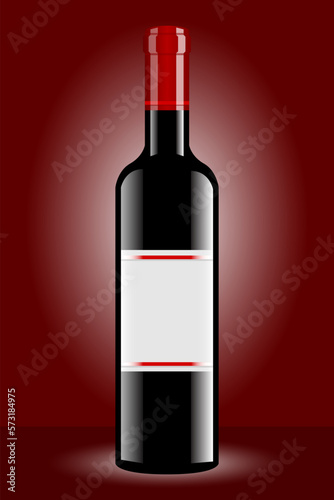 Wine bottle vector illustration