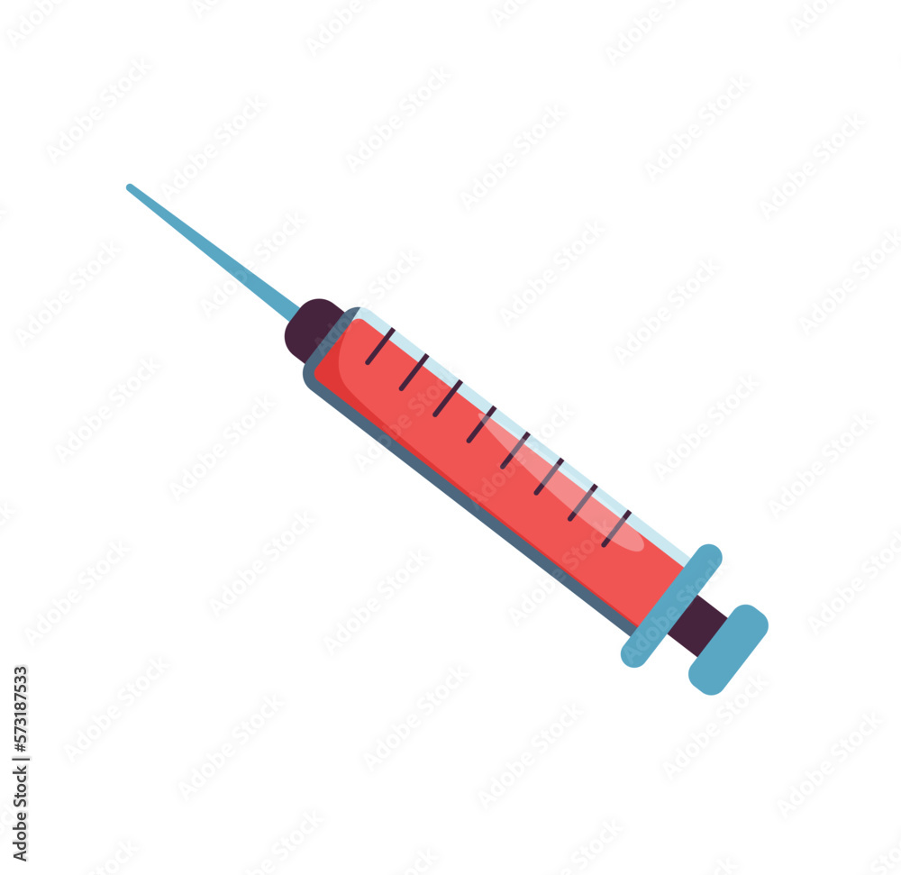 Fototapeta premium syringe with blood cartoon isolated 