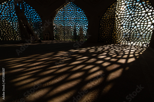 Islamic or ramadan concept. Mosque and shadows of the window photo