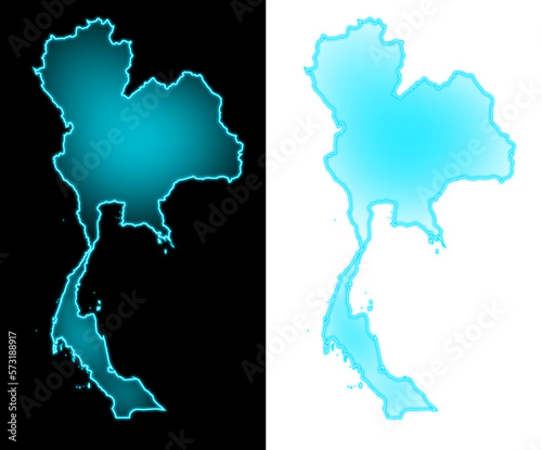 thailand map blue glow futuristic transparent background  transparent background