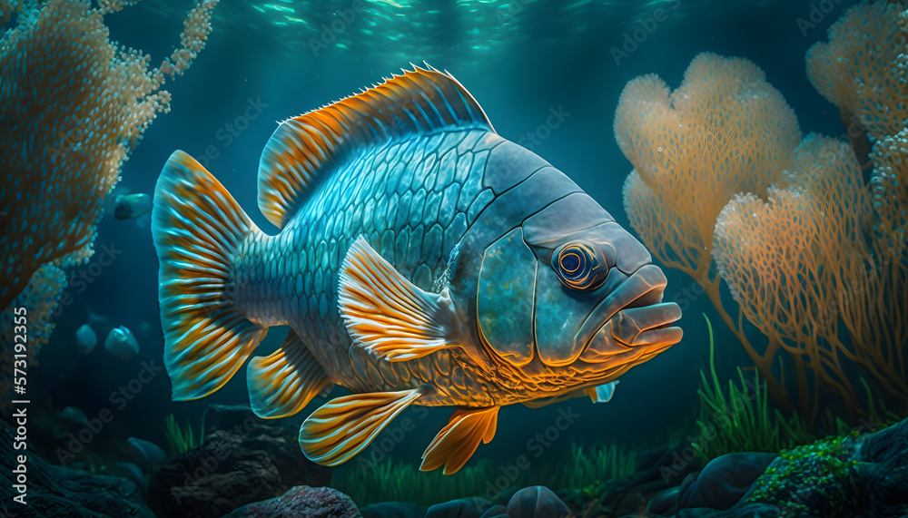 Fototapeta premium Amazing Beautiful Fish - Generative AI