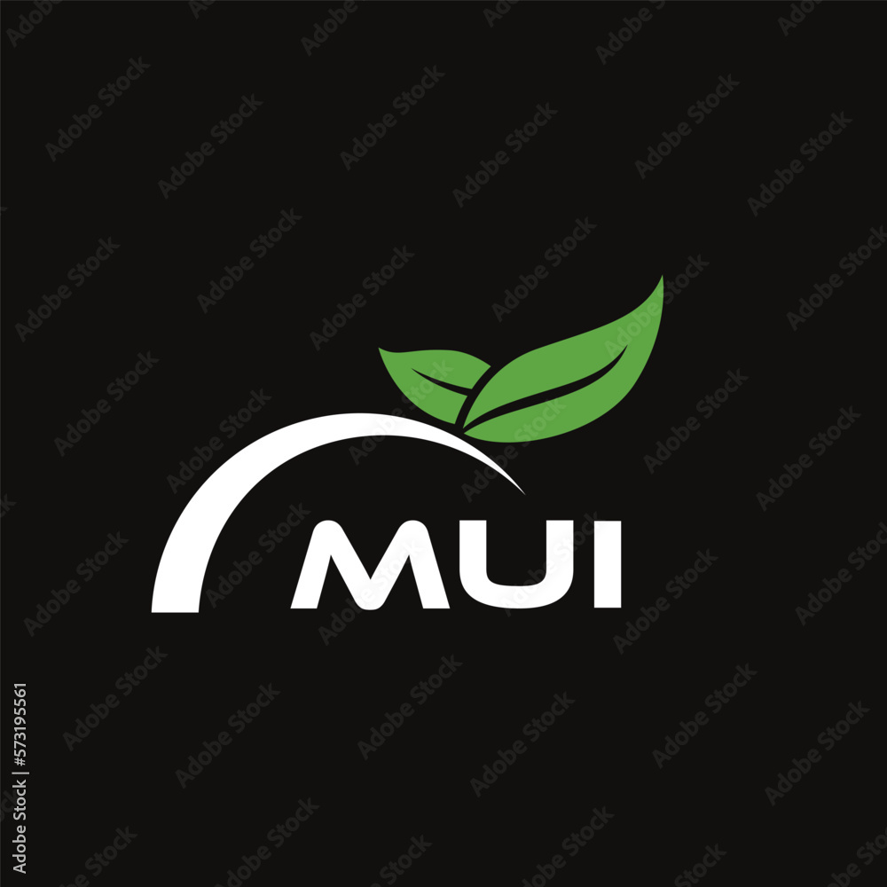 Fototapeta premium MUI letter nature logo design on white background. MUI creative initials letter leaf logo concept. MUI letter design.