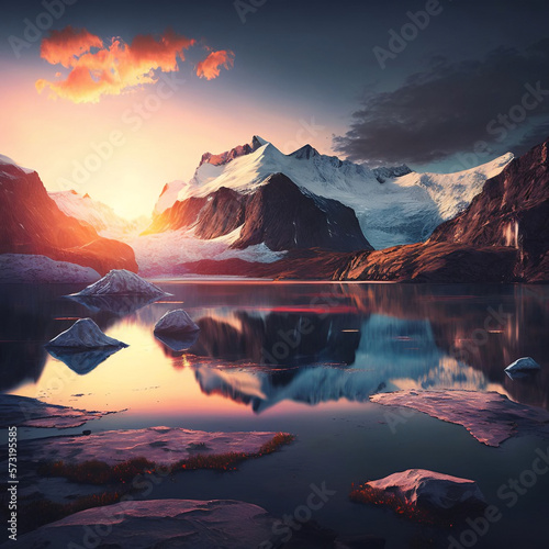 a_beatiful_sunset_with_mountains_in_the_background_