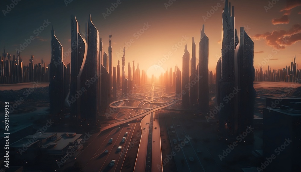high building city of the future Generative AI