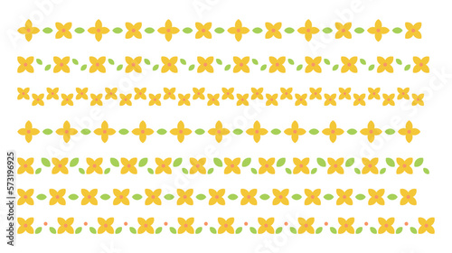 Fotografia Spring season yellow forsythia flower concept design deco pattern border set