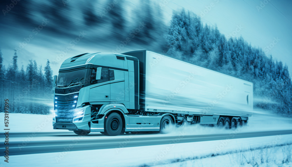 Autonomous Cargo Transportation Future - AV Cargo Truck - Generative AI Autonomous Cargo Transportation Future - AV Cargo Truck - Generative AI