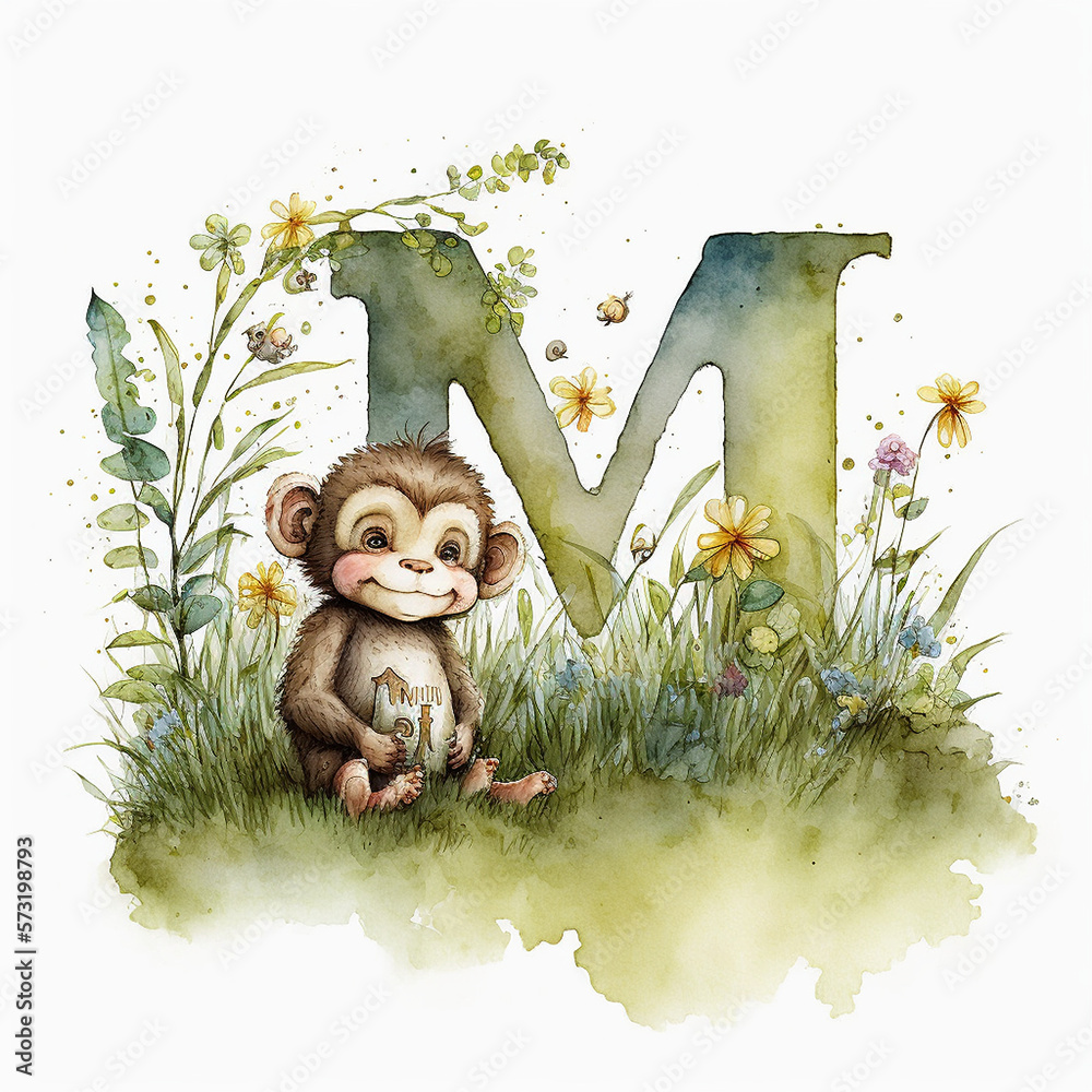 Cute Monkey and the Letter M: Exploring Nature and Learning the ...