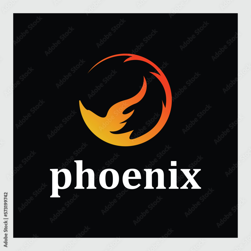 Fototapeta premium circle phoenix bird logo concept