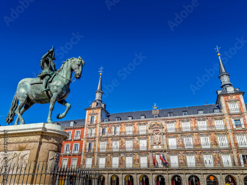 View of the Plaza Mayor square in Madrid, Spain
