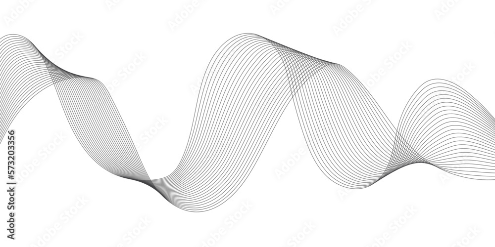 Abstract wavy grey blend liens technology abstract lines on white background. Digital frequency track equalizer. Vector illustration