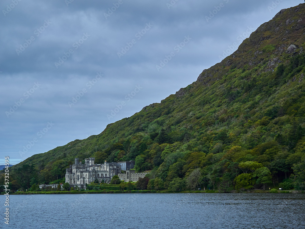 Kylemore Abbey in the landscape of Connemara National Park