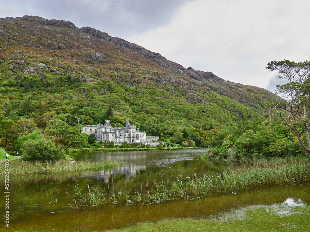 Kylemore Abbey in the landscape of Connemara National Park