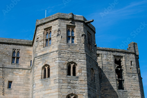 Warkworth Castle keep in Northumberland, UK