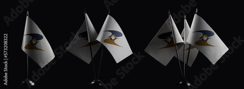 Small national flags of the Eurasian Economic Union on a black background photo