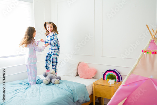 Best friends having a lot of fun on the sleepover