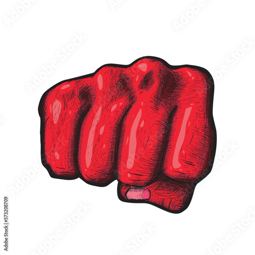 Red and fist with too many symbolism