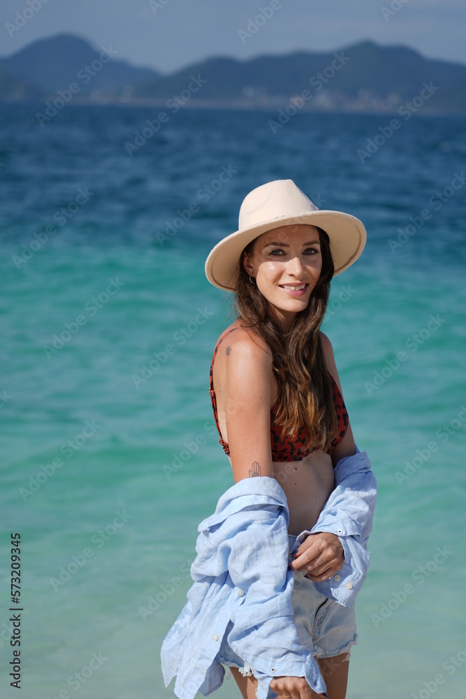 woman on the beach in krabi thailand, poda island, model shooting woman on the beach in krabi thailand, poda island, model shooting