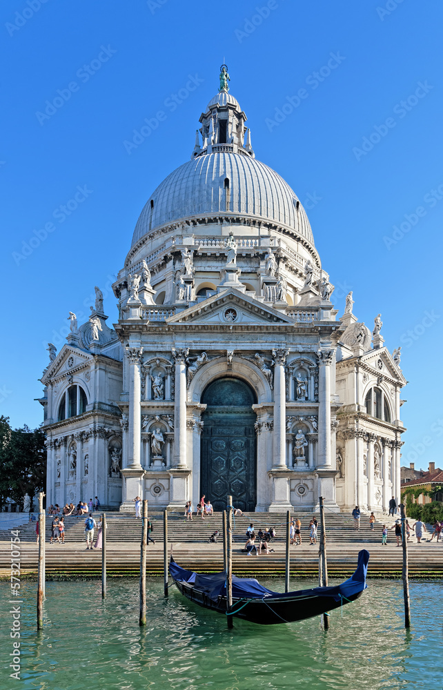 Beautiful church Santa Maria della Salute on a sunny day in Venice, completed in 1681