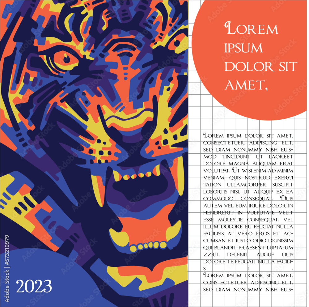 Obraz premium Pop Art Tiger Head Design WPAP