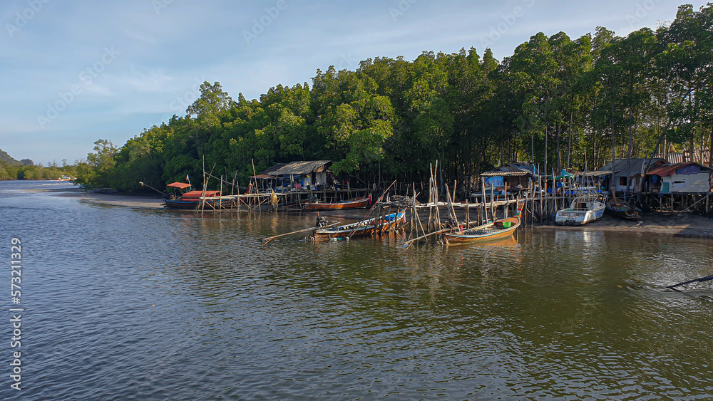 Fishermen village on a Ko muk island, Thailand.