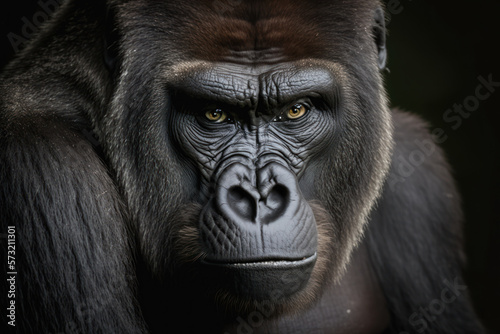 Gorilla portrait, Generative AI