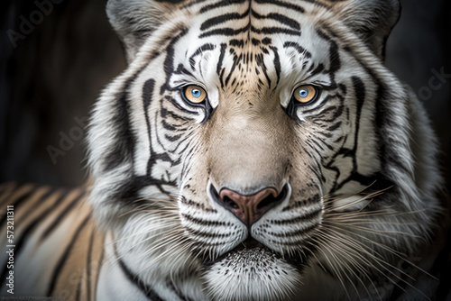white tiger portrait  Generative AI