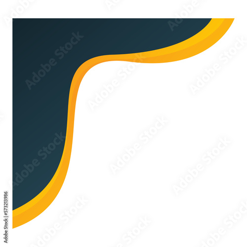 abstract background with yellow ribbon modern wavy corner