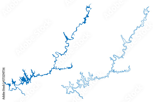 Lake Powell Reservoir (United States of America, North America, us, usa, Utah and Arizona) map vector illustration, scribble sketch Glen Canyon Dam map photo
