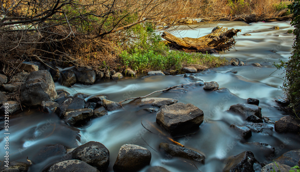 Jordan river stream clear blue sky