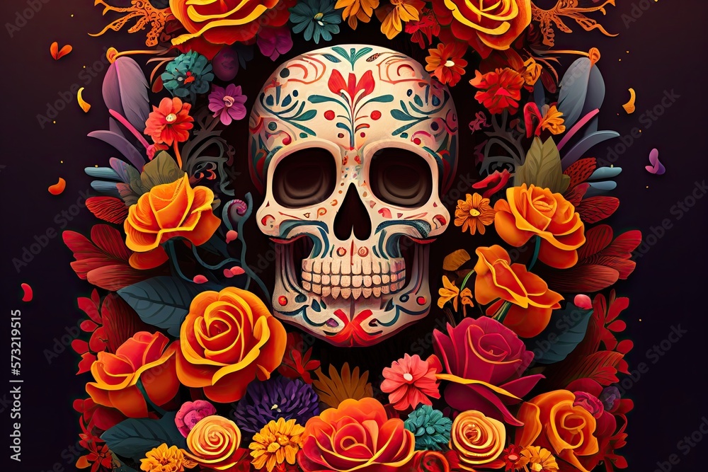 Dia De Los Muertos Background Day Of The Dead Art Decoration Bones Dia De Los Muertos Background Day Of The Dead Art Decoration Bones
