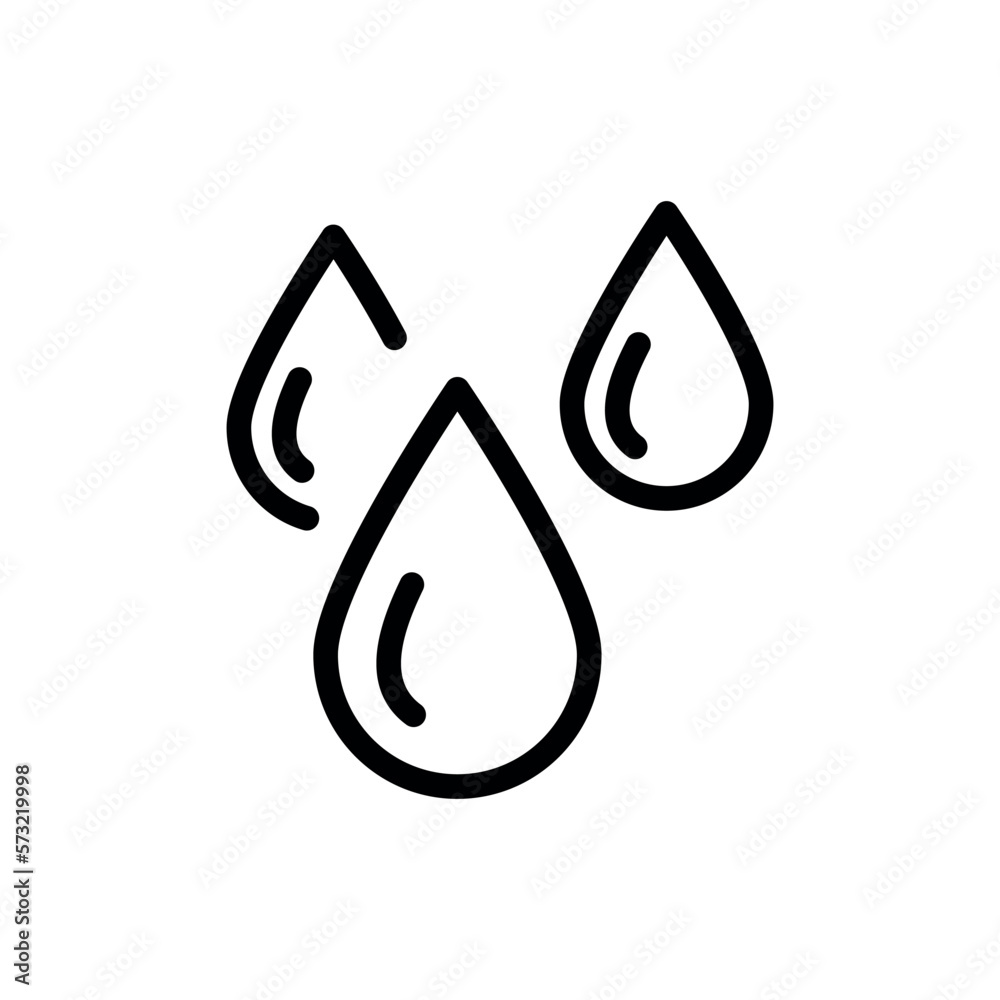 Water drops color line icon.  Liquid flow.