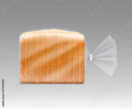 Bread packaging mockup with clip band. Vector illustration ready and simple to use for your design. Mockup will make the presentation look as realistic as possible. EPS10.