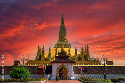 Pha That Luang Temple  The Golden Pagoda in VIENTIANE  LAOS PDR.