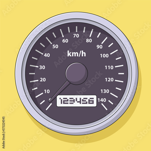 Speedometer Vector Icon Illustration. Speed Indicator Vector. Flat Cartoon Style Suitable for Web Landing Page, Banner, Flyer, Sticker, Wallpaper, Background