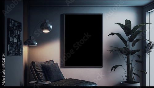 modern living room interior of a room wall art mockup