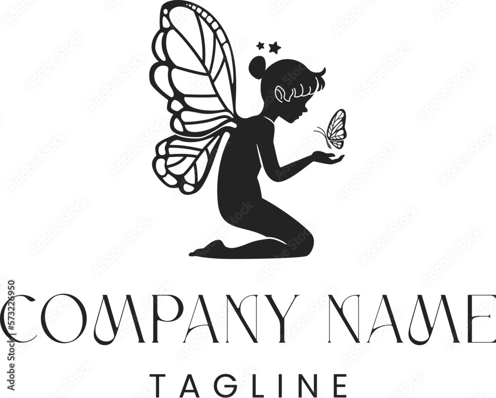 Fototapeta premium Vector logo, Fairy Logo, Children, Brand Logo