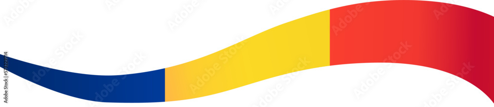 Chad flag wave isolated on png or transparent background Chad flag wave isolated on png or transparent background
