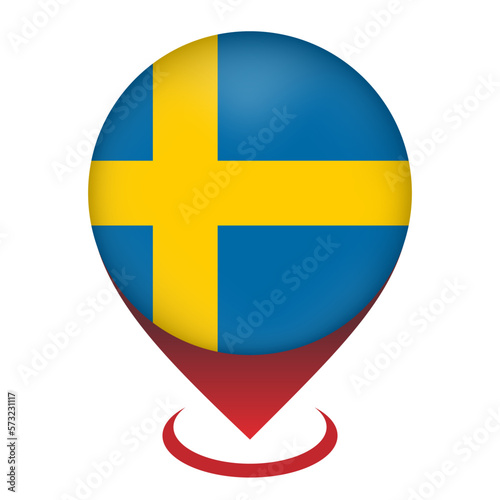 Free Download Map pointer with contry Sweden. Sweden flag. Vector illustration. - GFXLoad
