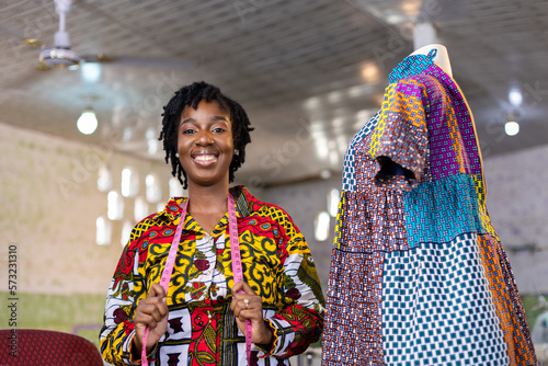 Successful African Fashion Dressmaker Entreprenuer. photo
