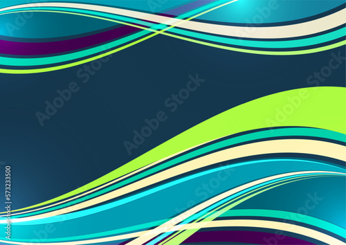 Bright overlapping flowing stripes and lines. Modern design. Vector