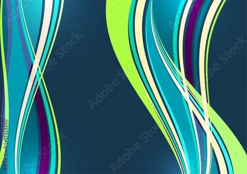Wallpaper Mural Bright overlapping flowing stripes and lines. Modern design. Vector Torontodigital.ca