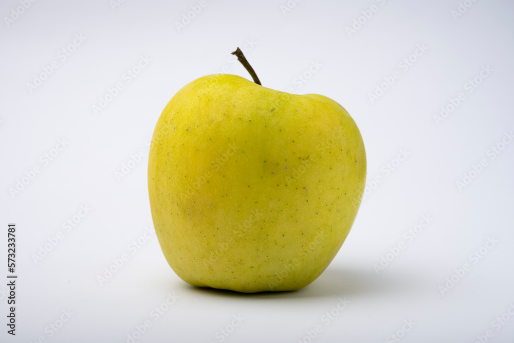 Ripe apple isolated on white background. yellow apple Ripe apple isolated on white background. yellow apple