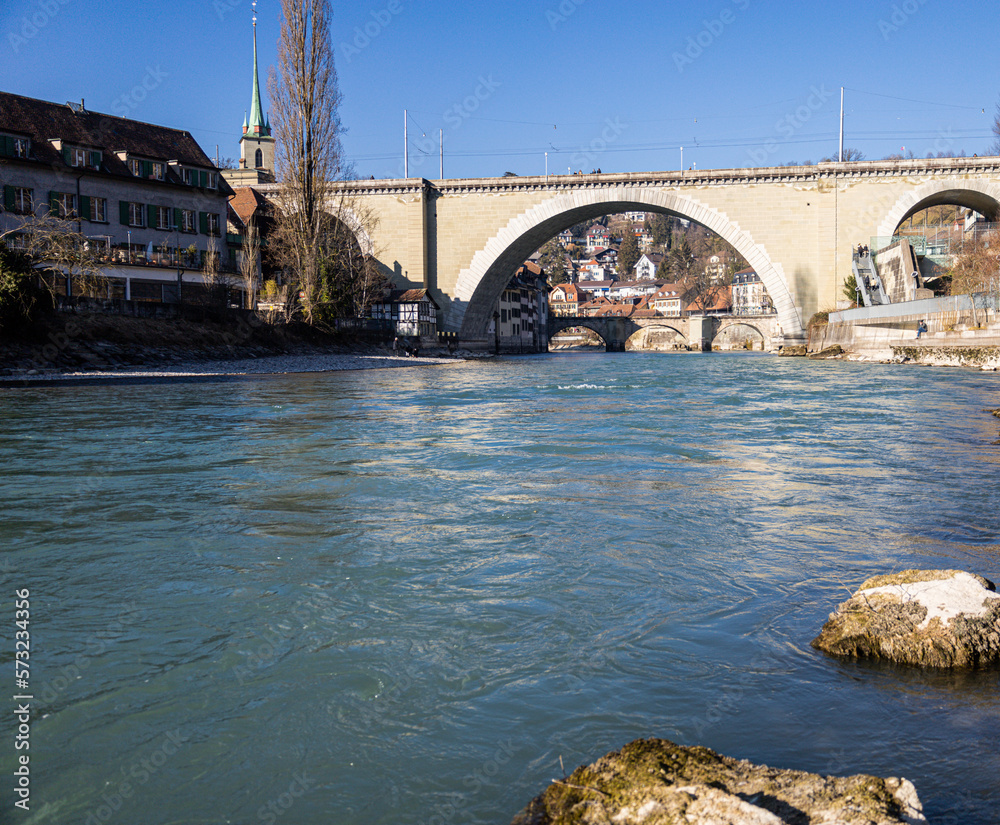 Naklejka premium bridge over the river, Bern, Switzerland