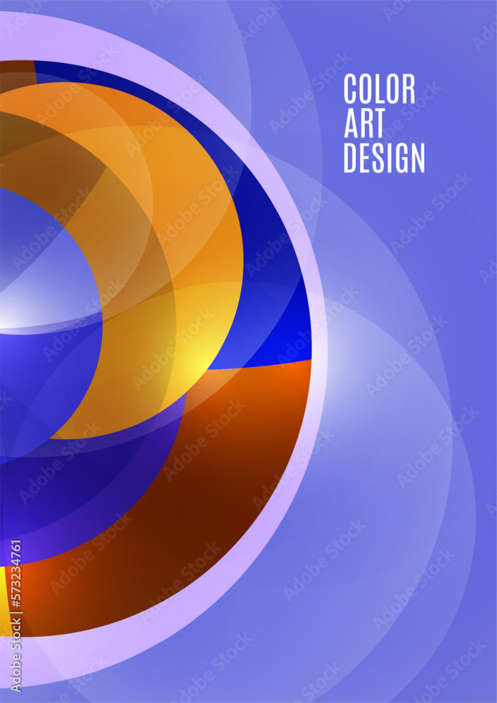 Colorful abstract circles, parts of a circle. Overlay circles. Fashion cover for poster, cover, banner, flyer, brochure. Vector