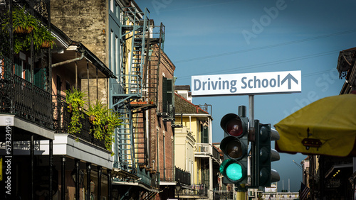 Street Sign DRIVING SCHOOL