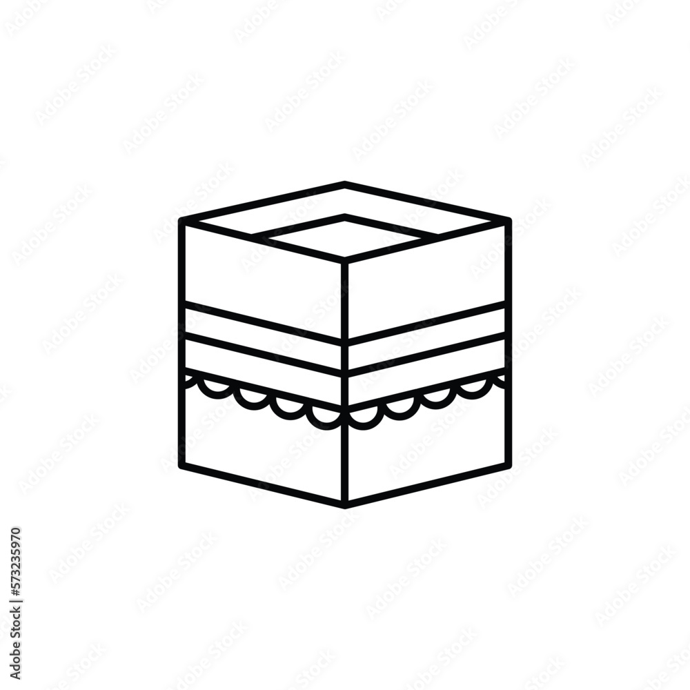 Kaaba icon. outline icon Kaaba icon. outline icon
