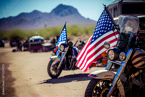 American motorcycles on the road.