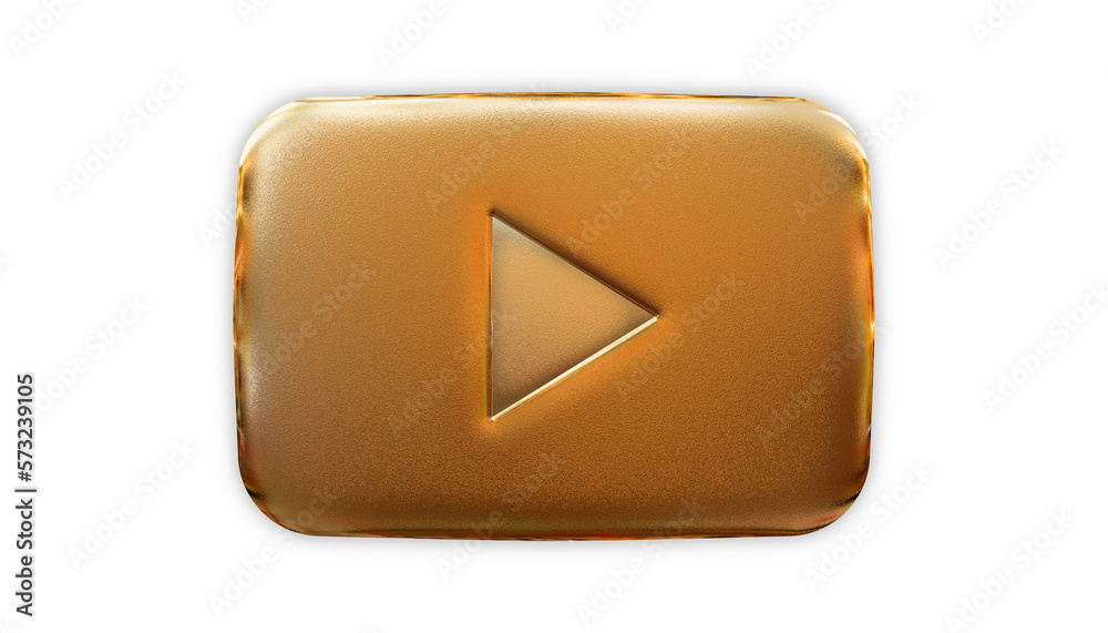 youtube logo gold plate Stock Photo | Adobe Stock
