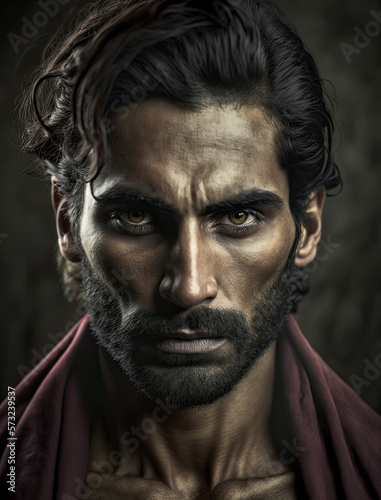 Indian man portrait-Asian male with a beard